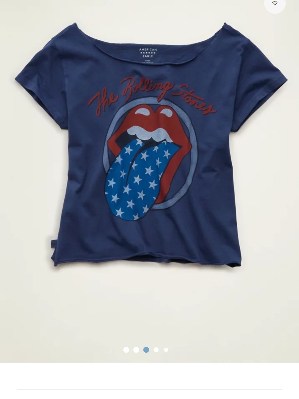 American Eagle Outfitters Navy Rolling Stones Flag Graphic Tee